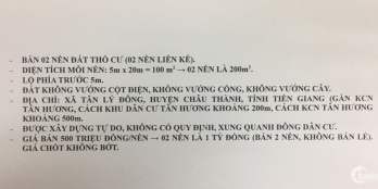 Bán đất thổ cư xã Tân Lý Đông Châu Thành Tiền Giang