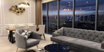 Đảo Kim Cương cho thuê 3PN view sông SG, 119m2 full NT cao cấp, 42 triệu bao PQL