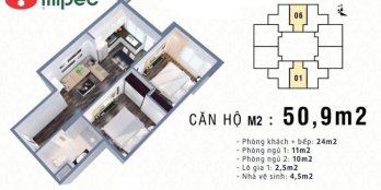 Cần tiền chuyển nhượng nhanh căn 50.9m2 tt Hà Đông