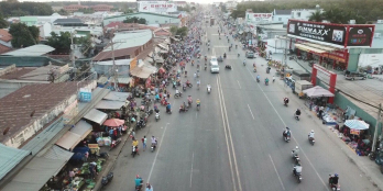 Mặt tiền đường ĐT 741, đối diện chợ Nhật Huy, SHR, thổ cư 100% chiết khấu cao.