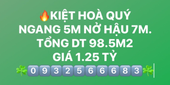 ( BÁN GẤP ) Kiệt 4m Hòa Quý 1.25 tỷ