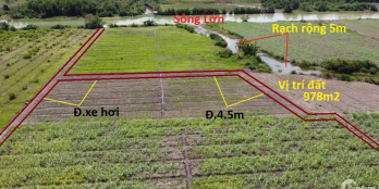 gần 1000m2 Đ. xe hơi tới đất mặt rạch trải dài hơn 60m, sát bên Đ.càu Cát Lái