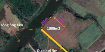 1000m đất mặt tiền sông ông Mai xe hơi tới tận đât giá cực tốt