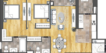 Cần bán gấp căn hộ 6Th Element, 87m2, 2PN, giá 3 tỷ 6, có sẵn nội thất cơ bản.