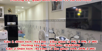 Cần bán 2 căn nhà tại Đường Xô Viết Nghệ Tĩnh- Phường 25- Quận Bình Thạnh