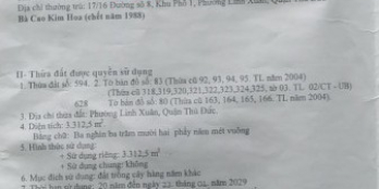 Giảm 800 triệu bán 218m² đất Thủ Đức giá 2.8 tỷ GIẢM CÒN 2 tỷ