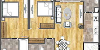 Chung cư Cao cấp 6Th Element- bán 02 căn Liền nhau 2509  (3PN) và 2510 ( 2PN)