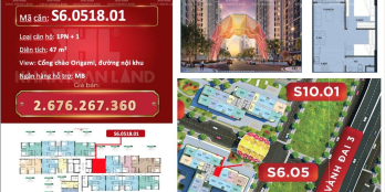 Căn hộ 1PN+1 46.5m2 The Origami giá gốc 2.756 tỷ, giao nhà 01/2022