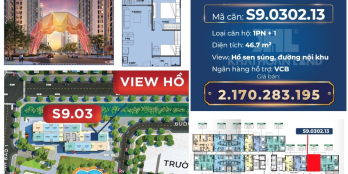 Căn hộ 1PN+1 46.1m2 The Origami giá gốc 2.135 tỷ, giao nhà 02/2022 HT vay 100%