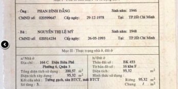 Bán nhà 164 C- D Điện Biên Phủ, P 6, Quận 3, 200m2, 89 tỷ - 0933644449