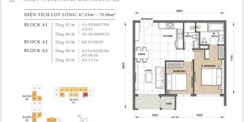 Căn hộ Quận 1 - Grand Manhattan, 2PN, 71m2, 13 tỷ, view Q1, hướng Đông Bắc