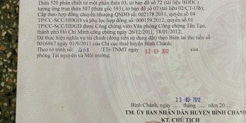 CHÍNH CHỦ BÁN ĐẤT THỔ CƯ XÃ LÊ MINH XUÂN 4 tỷ 3 gần 900m2