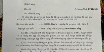 Chính chủ bán lô góc đất đấu giá tại Liên Ninh, Thanh Trì. Liên hệ: 0929856999