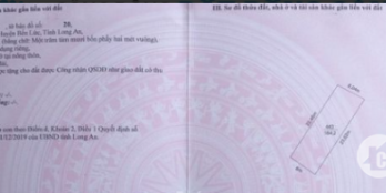 Bán nền thổ cư 184m2 xã Bình Đức, MT Sông Vàm Cỏ Đông Giá 880 triệu