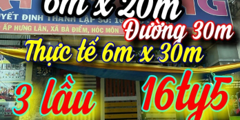 Mặt tiền nguyễn thị sóc 6m x 30m 3 lầu 16ty5