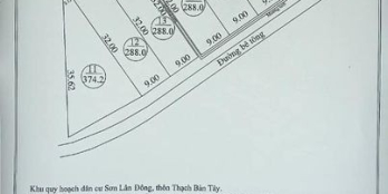 Cần bán 2 lô đất cát sơn sang phiếu dt. 288 m2 ngang 9 cách cây xăng tầm 100m ok