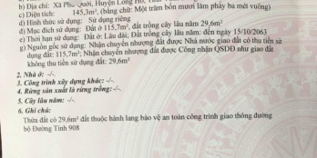 Mặt tiền 908 gần cầu số 1 diện tích 145m vuông có 117m thổ