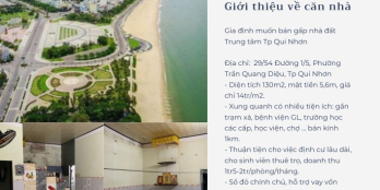 Gia đình muốn bán gấp nhà đất Trung tâm Tp Qui Nhơn