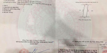 BÁN  ĐẤT VƯỜN ĐƯỜNG NHỰA XÃ TỊNH THỚI  - Thửa 1:  5,6m x 20,8m (Đất CLN)