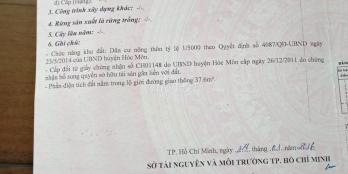 cc cần bán căn nhà đường Đường Lê Thị Lơ, Xã Tân Hiệp, Hóc Môn-shr