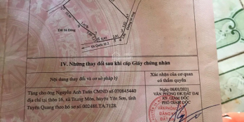 Bán nhanh mảnh đất gần đại học Tân Trào Xã Trung Môn, Yên Sơn, Tuyên Quang