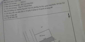 Nền 5 x 20, thổ cư 100% Giá bán : 435tr/nền