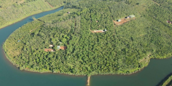 140m mặt hồ lớn, full sổ, cách ql 3km,thu 300 triệu/1 năm, lên được thổ cư.