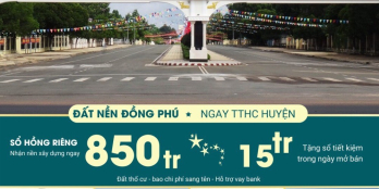 Lô đất siêu hot ngay KCN Bắc Đồng Phú B, khu dân cư đông, SHR giá ngộp 850TR