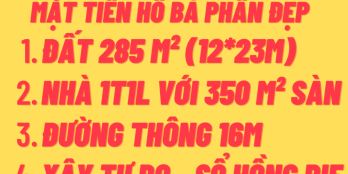BDS Hùng Vĩ Land ĐẸP !MT Hồ Bá Phấn, 285 m² (12*32m), giá 32 tỷ
