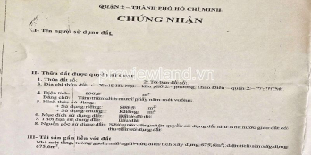 xBán lô đất 890m2 mặt tiền Xa Lộ Hà Nội, Thảo Điền, sổ hồng, giá tốt
