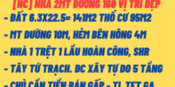 BDS Hùng Vĩ Land Nhà 2MT 6x22m 1T1L đường 12m LXO chỉ 10.5 tỷ