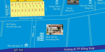 Đất nền Đồng Phú TTHc mặt tiền đường Điện Biên Phủ 6tr8/m2