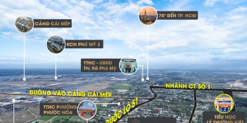 CẦN VỐN LÀM ĂN BÁN ĐẤT NỀN MẶT TIỀN QL51, PHƯỚC HÒA, T XÃ PHÚ MỸ, GIÁ 30triệu/m2