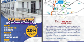 Phố thương gia Ruby MT Trịnh Đình Trọng TT Tân Phú. Tặng gói HTNT 600TR, 5 Vàng