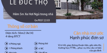 Gò Vấp,P13, Lê Đức Thọ , Hẻm Xe Hơi Thông – 6.75 Tỷ