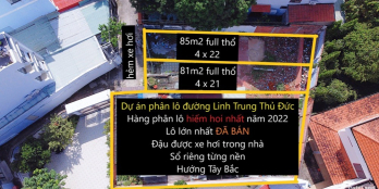 Dự án phân lô Đường Linh Trung - Duy nhất 1 dự án ở Linh Trung