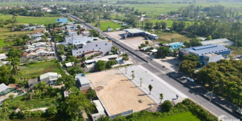 Bán đất mặt tiền quốc lộ với Vỉa hè rộng 17m,cống sau rộng 2m