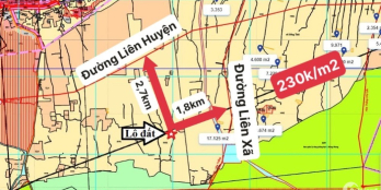 LÔ GÓC 2 MT xã Hoà Thắng đường trên sổ hỗ trợ tách thửa cho KH thiện chí