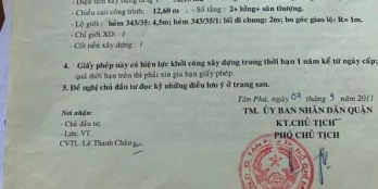 Bán gấp nhà Quận Tân Phú giá thỏa thuận LH: 0367555964