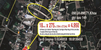 Bán đất gấp Phước Lộc - Nhà Bè (18tr/m2 x 275m2). Phạm Hùng nd. Hỗ trợ trả chậm