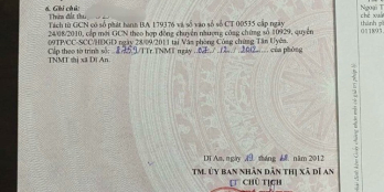 Bán đất 100m2, khu dân cư Biconsi tân Bình Dĩ An Bình Dương