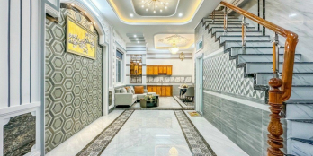 Nhà trệt lầu đúc mặt tiền hẻm 9 trần nam phú có gara đậu oto