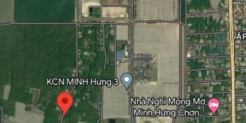 Đất MẶT TIỀN đường số 15 ngay sát KCN Minh Hưng-Chơn Thành 880 triệu