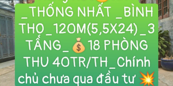 HXT Thống nhất,Bình thọ 120m chỉ 11tỉ,3tag,18 pòg thu 40tr,th,nở hậu tài lộc