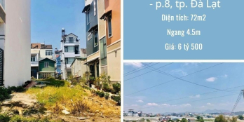 BÁN GẤP LÔ ĐẤT 2 MẶT TIỀN KQH TRẦN ANH TÔNG – NGUYÊN TỬ LỰC P8 ĐÀ LẠT GIÁ 6 TỶ50
