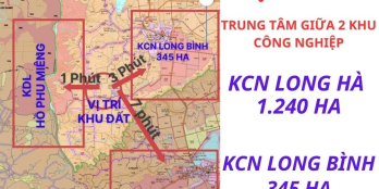 Đất mặt tiền đường nhựa, liền kề 2 KCN ''Long Bình - Long Hà'' Giá 299 Triệu/nền