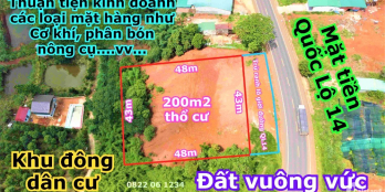 Đất mặt tiền kinh doanh quốc lộ 14 khu đông dân cư giá rẻ tại Đắk Nông