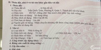 Bán nhà 70m2 (4 x 20), 3T 5PN, hẻm xe hơi Trần Quốc Toản, Quận 3. 10,7 tỷ