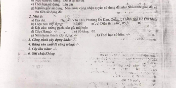 Bán nhà 50m2 Nguyễn Văn Thủ, Đa Kao, Quận 1. 7,5 tỷ