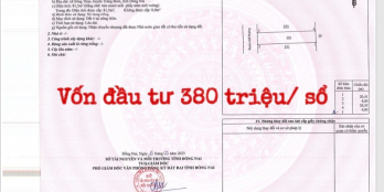 Đất sổ sẵn ngay đường bàn cờ Sông Thao, gần ngã 3 Dầu Giây giá 380 triệu